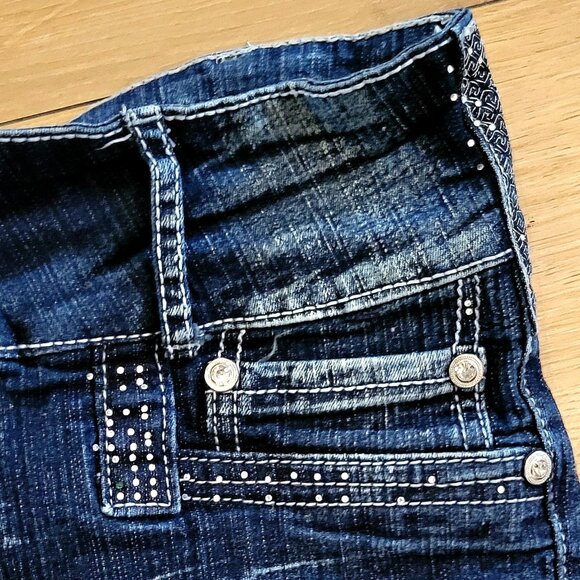 Amazing Mi Cropped Jeans Lace Up Back Size 11 - Picture 6 of 10